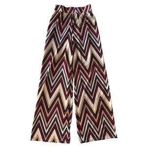Love You More Womens Chevron Palazzo Pants Multi Color Size Small S
